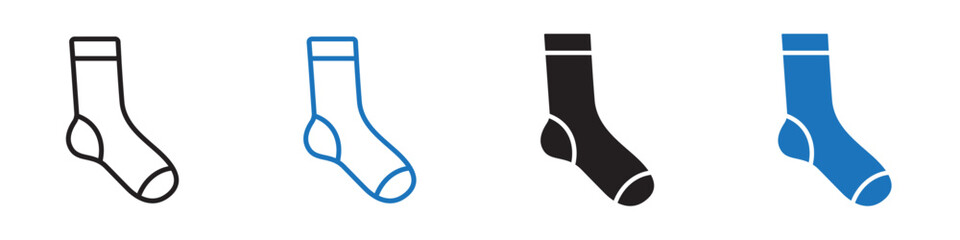 Sock icon Vector set outline