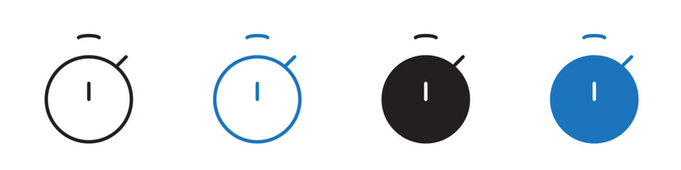 Stopwatch icon Vector set outline