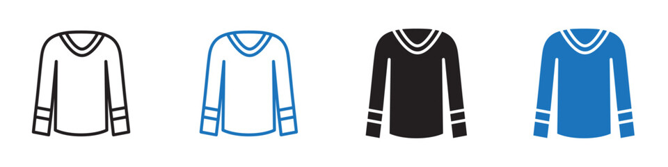 Sweater icon Vector set outline