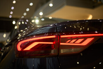 Closeup of a cars automotive tail brake light