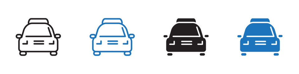 Taxi icon Vector set outline