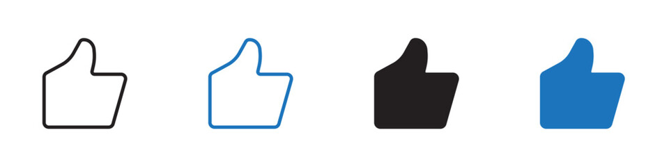 Thumbs up icon Vector set outline