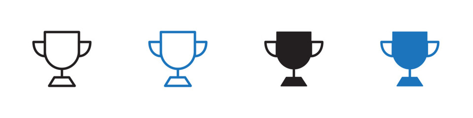 Trophy icon Vector set outline
