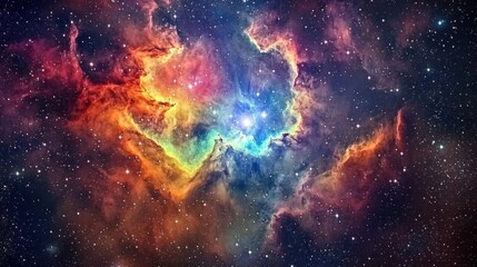 Fototapeta premium Nebula and Galaxies in Space with an Abstract Cosmic Background