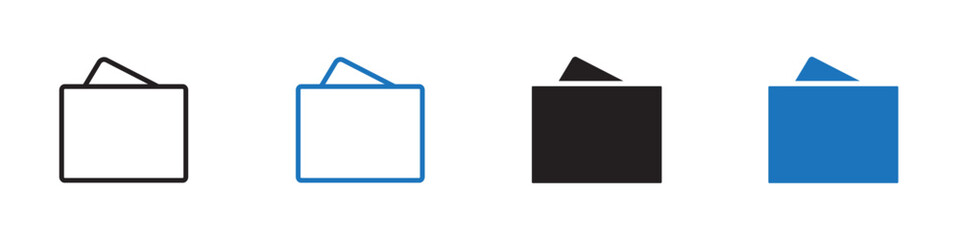 Wallet icon Vector set outline