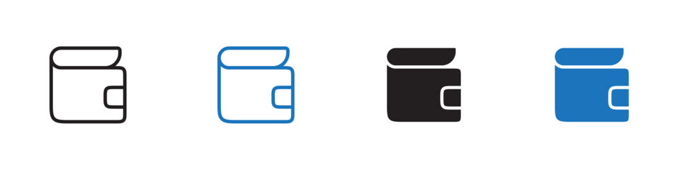 Wallet icon Vector set outline