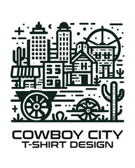 Cowboy City Vector T Shirt Design