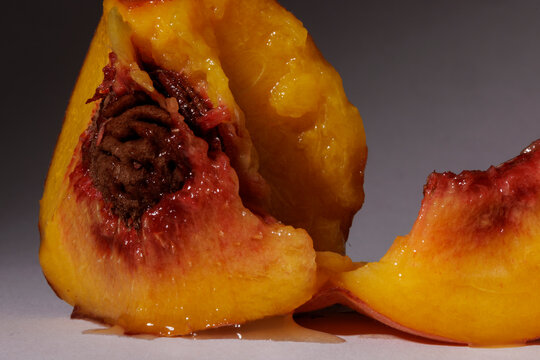 Pulled open peach
