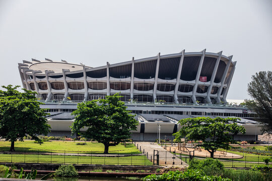 The National Theatre, Nigeria is the primary centre for the performing arts in Nigeria.  Recently renamed Wole Soyinka centre for Arts and Culture and creative arts. shot on 10 November 2024.