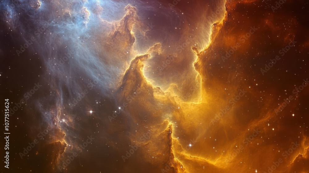 Poster nebula and galaxies in space. abstract cosmos background