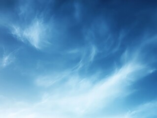 Obraz premium A Blue Sky with White Cirrus Clouds