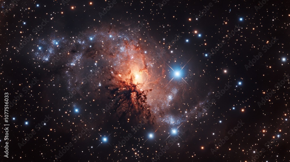 Wall mural nebula and galaxies in space. abstract cosmos background
