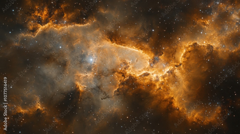 Poster nebula and galaxies in space. abstract cosmos background