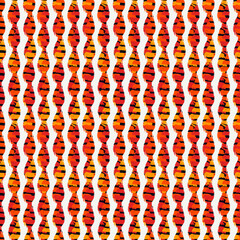 Brush lines seamless pattern. Freehand stripes print. Wavy linear background. Simple geometric motif. Curves image. Ethnic digital paper. Repeated waves textile print. Trendy ikat design. Vector work