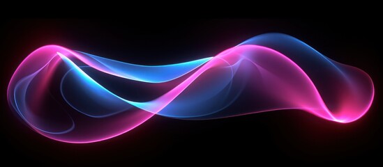 Abstract Glowing Waves in Pink and Blue