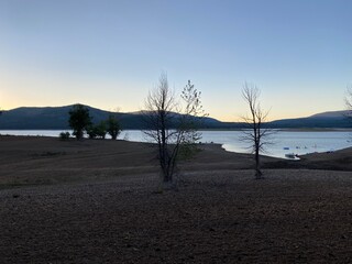sunset over the river