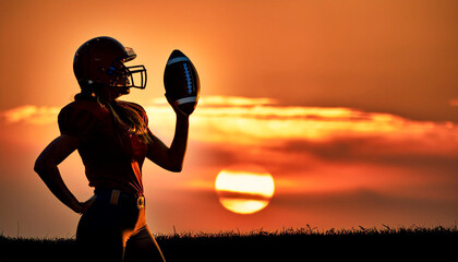 Silhouette of a quarterback