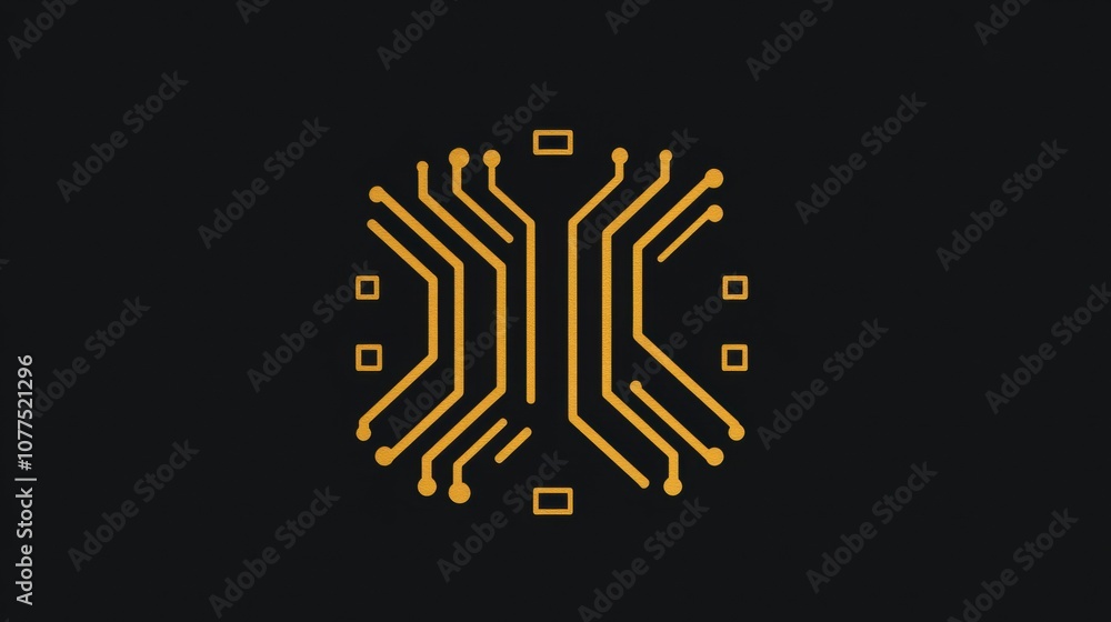 Poster this visual represents a microchip design with intricate digital traces, highlighting advancements i