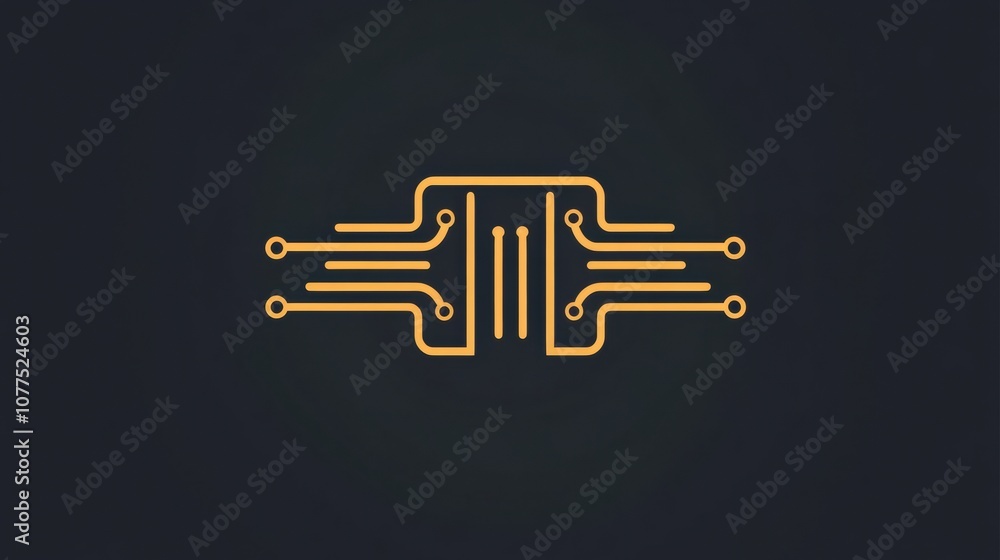 Poster A microchip icon is depicted with digital traces, symbolizing the connection between technology and innovation in electronics. Generative AI