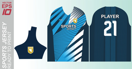 Seamless jersey pattern ready for sublimation printing, ideal for sportswear and athletic apparel. This high-resolution, vector-based design features a dynamic, modern look with bold lines, geometric 