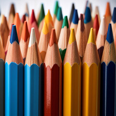 Fototapeta premium Close-Up of Different Colored Pencils