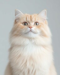 High-Resolution Realistic Portrait of a Persian Cat with Detailed Fur and Expressive Eyes

