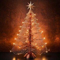 Christmas tree made of a net