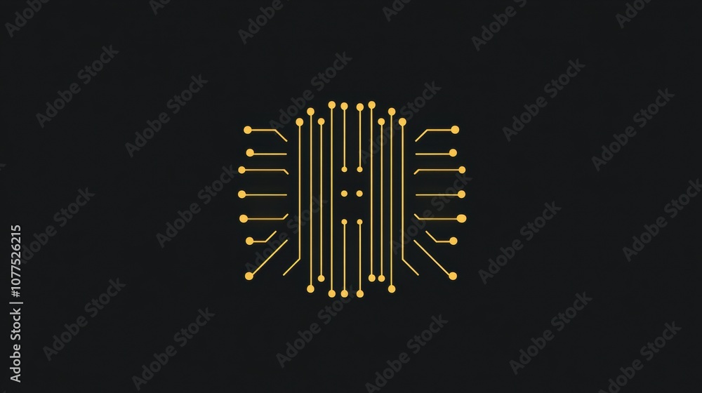 Leinwandbilder this design features a microchip with a digital trace, symbolizing advancements in technology and th