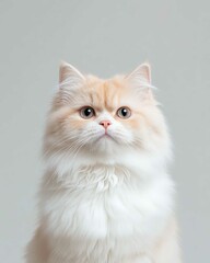 High-Resolution Realistic Portrait of a Persian Cat with Detailed Fur and Expressive Eyes

