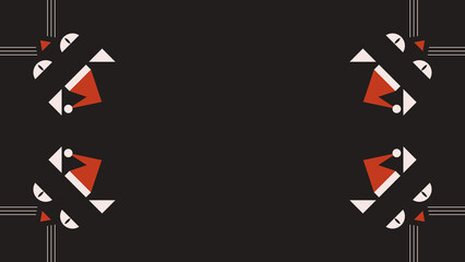 Christmas black cats in the corners