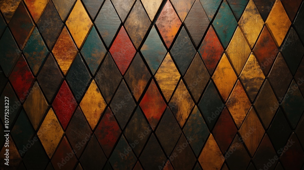 Poster colorful pattern of wooden squares. the squares are of different colors and sizes. the pattern is ma