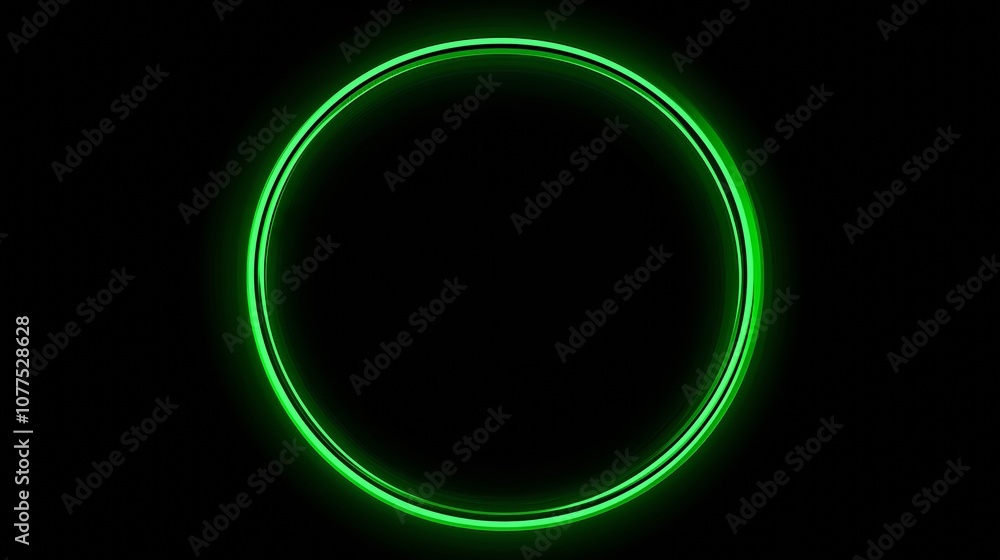 Aufkleber green circle on a black background. the circle is glowing and he is a part of a larger image