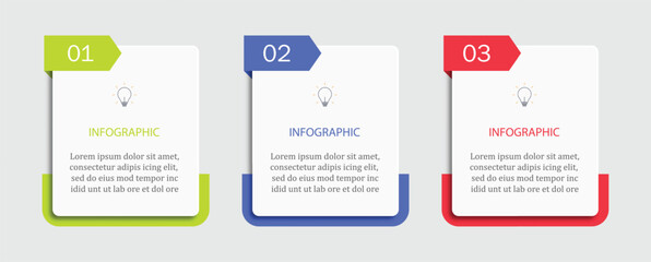 Element Infographic template three options, process or step for business