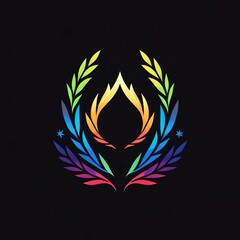 Rainbow Laurel Wreath