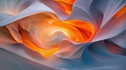 Painting of a wave with orange and blue colors. The orange color is used to create a sense of warmth and energy, while the blue color adds a sense of calmness and serenity