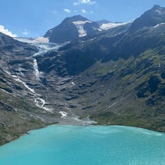 Hidden glacial lake in Switzerland 