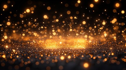 Obraz premium The image is a black and white photo of a bright orange background with many small, glowing dots. The dots are scattered throughout the image, creating a sense of movement and energy