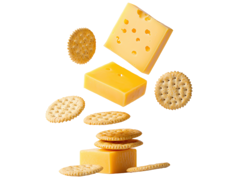 Cheese and Crackers Delicious Snack Composition