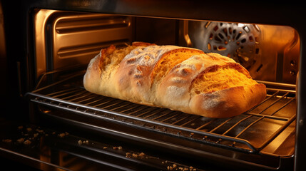 Bread. Freshly baked bakery products. Loaf of bread.