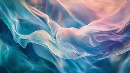 Obraz premium Flowing abstract curves with translucent layers, pastel gradients, smooth edges