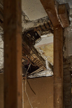 Broken historic stucco