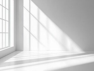 Window Light Casting Shadows in a White Room