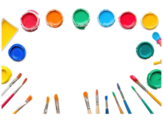 Colorful Art Supplies on a Creative Workspace