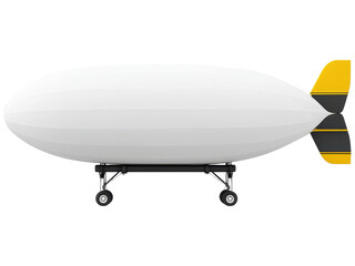 Obraz premium White Blimp on Tarmac Ready for Flight