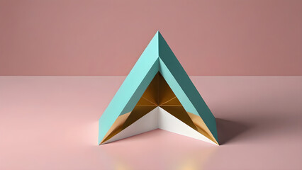 Fototapeta premium Modern Minimalist Penrose Triangle with Pastel Colors