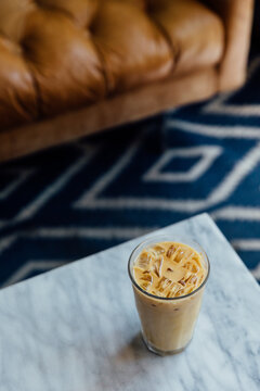 Iced coffee on a table