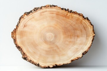 Close-up of a tree cross-section showing growth rings, symbolizing nature and time passage.