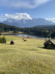 Farm houses dotted in Bavarian countryside