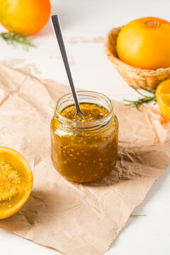 Still life of lulo jam