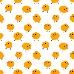 Easter chicken seamless birds pattern for wrapping paper and fabrics